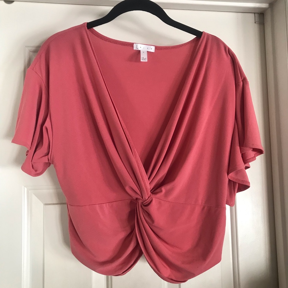 Elegant Coral Knot Front Top